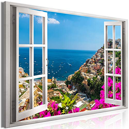 decomonkey Wandbilder Fensterblick 60x40 cm 1 Teilig Leinwandbilder Meer
