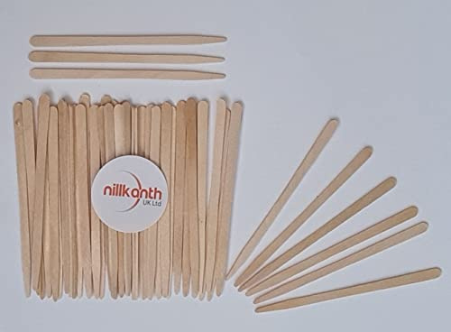 Nillkanth 200Pcs Eyebrow Wax Sticks Small Wood Spatulas Applicator Tongue Depressors Wax Waxing Tatoo Sticks for Hair Eyebrow Removal