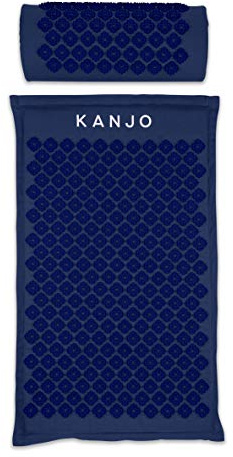 Kanjo Acupressure Mat and Pillow Set for Back Pain Relief & Neck Pain Relief, with Pressure Points for Muscle Pain Relief with Travel Bag - Navy