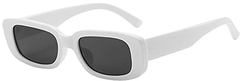 RUNHUIS Retro Rechteck Sonnenbrille Damen Herren Chunky Sonnenbrille Vintage Small Square Fashion Brille