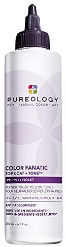 Pureology Color Fanatic Purple Color Glaze Hair Toner for Blonde Hair, Vegan Formulas, Sulphate Free for a Gentle Cleanse, 200 ml