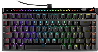 ASUS ROG Falchion Ace 75 HE Black Gaming-Tastatur | QWERTZ, kabelgebunden USB 2.0, Hot-Swap-fähige ROG HFX V2, Rapid Trigger-Toggle, Touch-Panel, 8000 Hz Polling-Rate, Schwarz