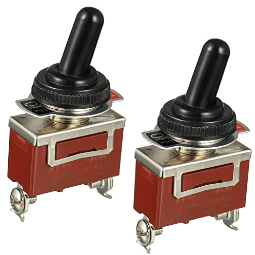BOJACK Wasserdichter Marine-Kippschalter Wippschalter 12 V DC 30 A 2 Pin ON Off SPST mit wasserdichter Kappe für Auto LKW Boot (2 Stück)