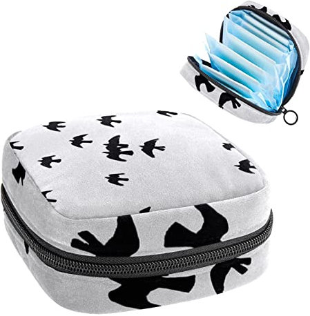 Sky Bird Hintergrundbeleuchtung fliegende Flügel Muster, Perioden-Tasche, Tampon-Aufbewahrungstasche, Tampon-Halter für Geldbörse, femininer Produkt-Organizer, Mehrfarbig, 4.7x6.6x6.6 in/12x17x17 cm