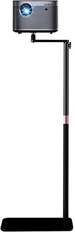 HIBORI Beamer Halterung 360° Schwenkbarer Projektor Ständer Verstellbare Höhe L-Form Versteckter Bodenständer Kompatibel mit XGIMI, Nebula, VANKYO, Jinhoo, AuKing