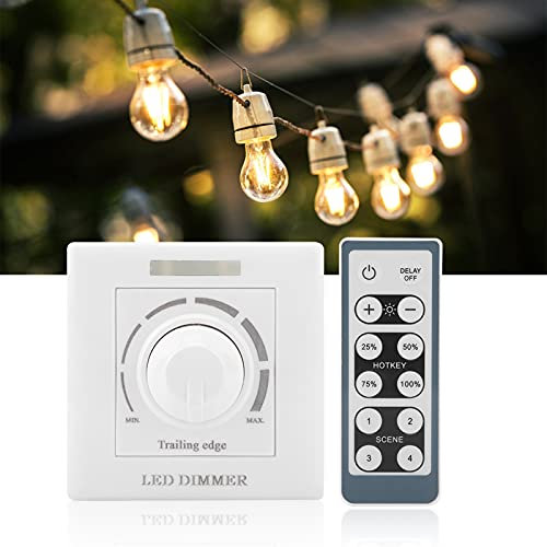 Variateur de Lumière LED avec Télécommande IR, luminosité, Interrupteur MuralFil pour éclairage Domestique, Commercial et de Divertissement (220V)