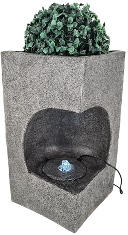 abc HOME | Zimmerbrunnen mit Pflanztopf | LED`s | 36 cm H