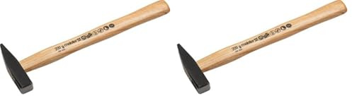 Meister Schlosserhammer - 200 g Kopfgewicht - Robuster Stiel aus Eschenholz - Stahlgusskopf/Ingenieurhammer/Hammer mit Esche-Stiel / 2211000 (Packung mit 2)