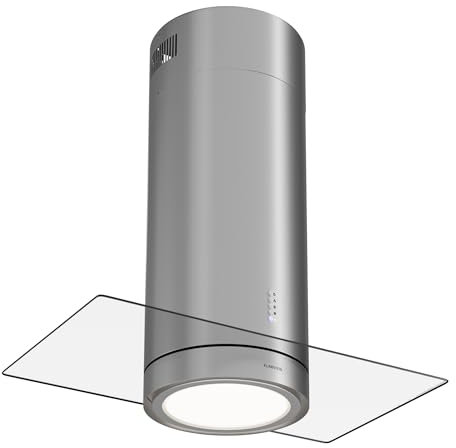 Klarstein Campana Extractora Isla, Campanas Extractoras, Extractor de Cocina con Filtro de Carbón Anti Grasa, Apto para Lavavajillas, Flujo de Aire 544m³/h, 3 Modos, Campana Bajo Consumo