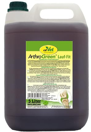 cdVet ArthroGreen Lauf-Fit 5l - natürliche und effektive Nahrungsergänzung zur Unterstützung der Gelenke für Pferd, Hund und Katze mit Kräutern