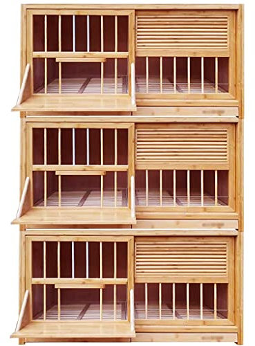 CAFIEDR Jaula para Palomas de bambú para aviario de pájaros, Evita persianas Ligeras, Jaula para pájaros, Bandeja extraíble para Palomas, Caja Nido para Palomas mensajeras, fácil de Instalar