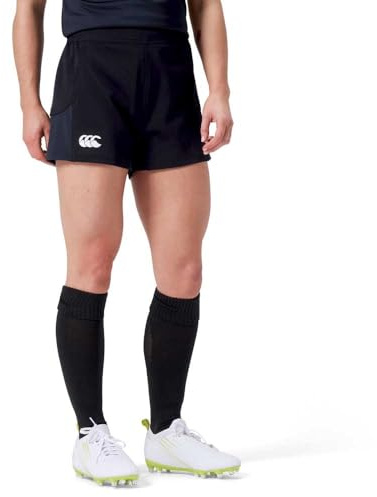 Canterbury Women's Advantage Rugby Shorts 2.0 | Elasticated Waist | CCC Logo Gym Shorts, Black, 12