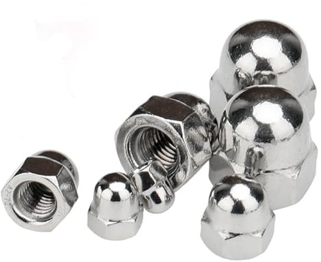Hutmuttern aus Edelstahl M3 M4 M5 M6 M8 M10 M12 M14 M16 M18 M20 M22 M24 201/304/316 Blindmuttern mit Hutmuttern(M8 (10 Pcs),304 Stainless Steel)