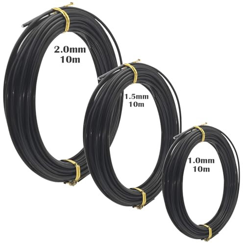 Filo per bonsai, CTRICALVER filo artigianale in alluminio nero 3misure 1,0/1,5/2,0mm (10m ciascuno), filo per addestramento bonsai per addestramento bonsai, artigianato floreale artistico e modellismo