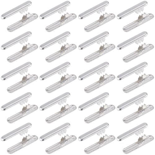 GORGECRAFT 350Stk Elastische Kordelenden Silberfarben Metall Edelstahl Umklappbare Terminatoren Halbe Abdeckung Widerhaken Kordel Crimp Endverschluss Stopper Klemmverschluss Zum Gurtbändern Nähen