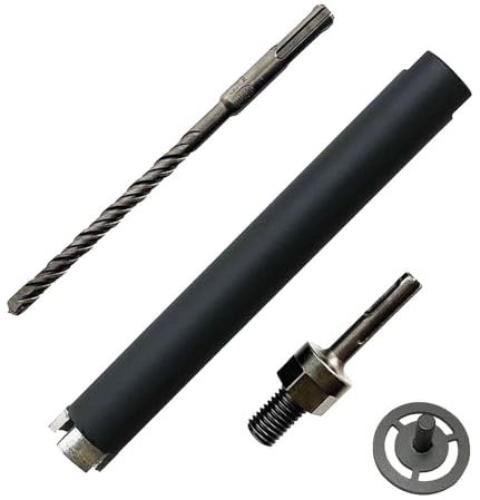 Fresa per carotaggio multiuso da 2,5 cm a secco/bagnato per muratura, calcestruzzo e pietra naturale, con adattatore SDS Plus e collare pilota, profondità di foratura 15,2 cm, pergolato 5/8-11