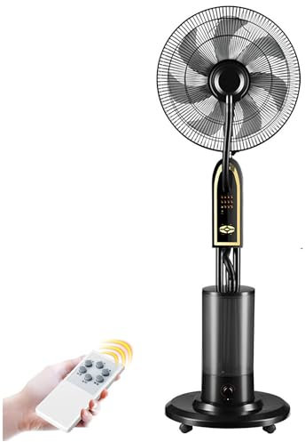DPAOZPO 440mm/500mm Ventiladores de Pedestal, Ventilador Nebulizador de Agua Silencioso, Ventilador Industrial de Pie, 3 Velocidades Ventilador Nebulizador(500mm/19.6in)