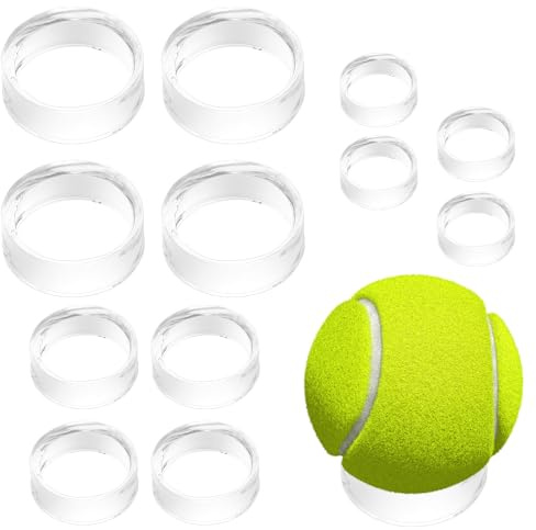 12 soportes de exhibición de acrílico de esfera transparente, soporte redondo de plástico para anillos de béisbol, caballete para pelota, sóftbol, tenis, huevos, esferas de joyería, manualidades