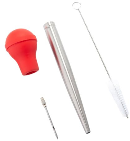 CIYODO 1 Satz Tropföl-Gewürzrohr ausstecher rentier pfannensets flüssige gewürz spice sauce Rohrspritze BBQ Baster kaut Truthahn kleiner Putenbaster kochen baster Truthahngewürzpumpe rot