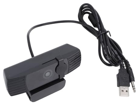 Cuifati Webcam 1080P con Microfono, Fotocamera per Computer Ruotabile a 360° Grandangolare Full HD da 120°, Videocamera Web per Computer USB HD per Conferenze, Videochiamate in Streaming