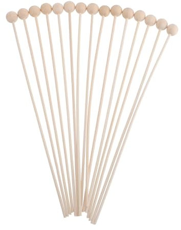 Ciieeo 15 Stück Rattanstäbchen Mit Holzperlen Aroma Diffusorstäbchen Für Ätherische Öle Raumduft Zuhause Büro Spa