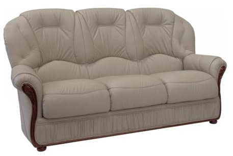 Vente-unique - Sofa ohne Schlafmöglichkeit 3 Daphne - Rundumbezug 100% Leder - Taupe