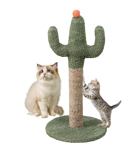 Cat Scratching Posts, Cactus Cat Scratcher, Green Scratching Post, Vertical Natural Kitten Scratching Poles, Sturdy Nail Poles for All Indoor Kittens