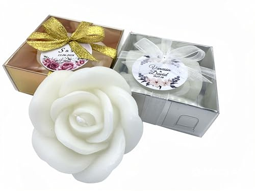bomboniere matrimonio, originali rosa pezzi candele profumate bomboniere battesimo, anni ragazzo, comunione, cresima, anniversario di, compleanno bigliettini (bianco, set da 30)