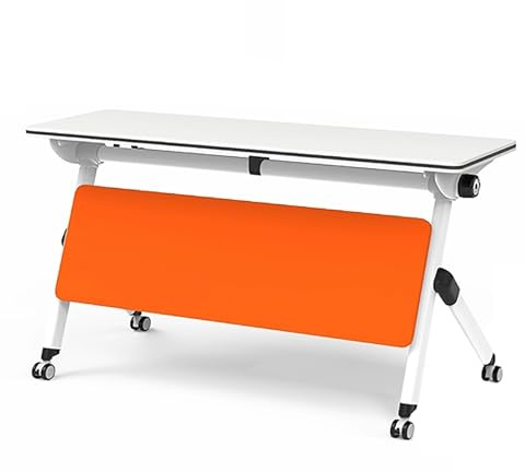 Faltbarer Konferenztisch mit Rollen - Moderner rechteckiger Besprechungstisch für Bürotraining Heimgebrauch - Platzsparendes Design tragbar & vielseitig (mittel)