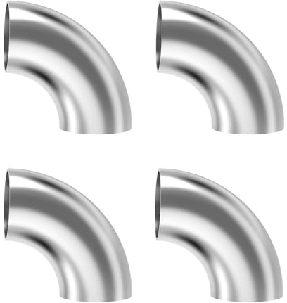 4 Stück 90 Grad Abgasbogenrohr,Edelstahl Bogen 63 mm OD Rohrbogen Dicke 1,5 mm Rohrverbinder Verbinder für Auto modifizierte Abgasbogenrohr, Treppenleiste, Abgassystem