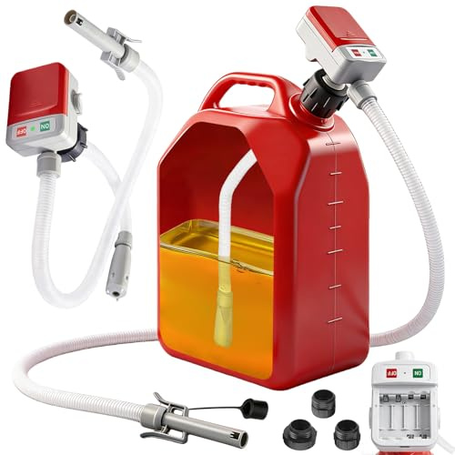 Behogan Kraftstoff Umfüllpumpe mit Auto-Stopp-Sensor, Elektrische Transferpumpe mit 3 Adaptergrößen, Elektrische Benzinpumpe mit 1.34 M Schlauch, Tragbare Umfüllpumpe für Benzin, Diesel ((9L/Min)