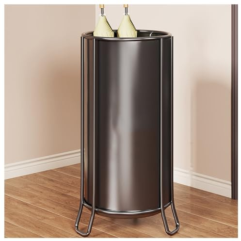bacedifo Triangular Support Umbrella Stand with Hook Design Compartmentalized Storage Metal Apartment Entryway Umbrellas Holder 1-piece Construction Open Cane Holder