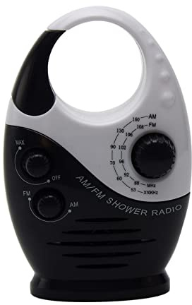 Vattentät duschradio, bärbar batteridriven FM/AM-högtalare för hem, strand, badtunna, utomhusbruk