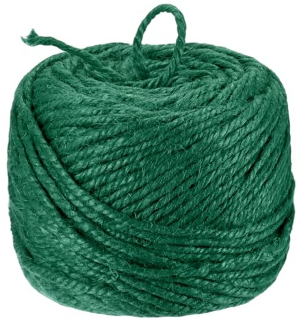 M METERXITY 1-Pack Jute Twine String 3mm x 328ft/100m, Dark Green | Garden Twine Balls for Crafts, Gift Wrapping, Gardening Plants, Durable Plant Ties Thick Rope
