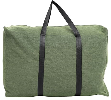 Große Reisetasche Olivgrün mit Reißverschluss, aus Canvas | Griffen, Großes Fassungsvermögen, Glatter Reißverschluss, für Umzug und Nachtreisen, 1 Stück Zufällige Farbe