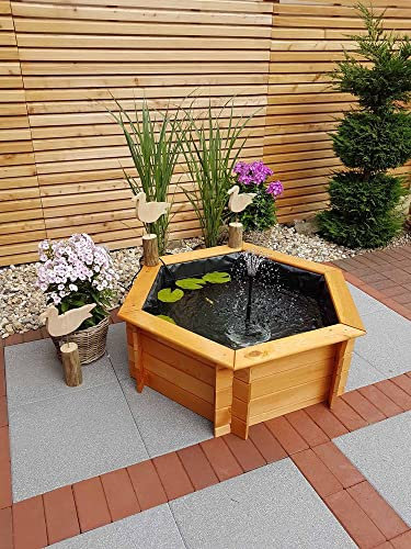 Promadino Sechseck-Hochteich 100cm Braun