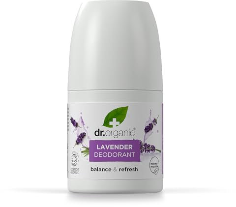Dr Organic Deodorante alla Lavanda, Senza Alluminio, Per Uomini, Per Donne, Naturale, Vegano, Cruelty-Free, Senza Parabeni e SLS, Riciclato e Riciclabile, Certificato Biologico, 50ml