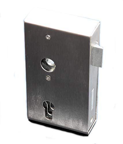 UHRIG Edelstahl Schlosskasten 40mm für Gartentür, V2A Kastenschloss mit Schloss
