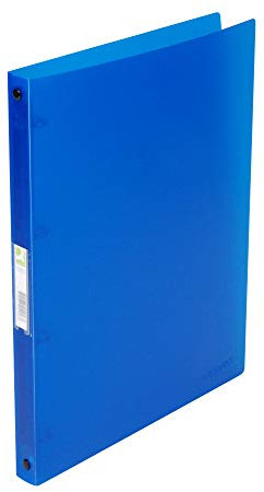 Q-Connect KF02918 Ringbuch - A4, 4-Ring, Dürchmesser 16 mm, blau, klar