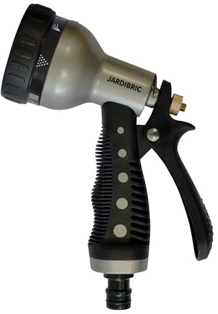 Jardibric - Pistolet Arrosage Métal 7 Jets - Buse Multi-Jets Réglable - Poignée Ergonomique Gainée