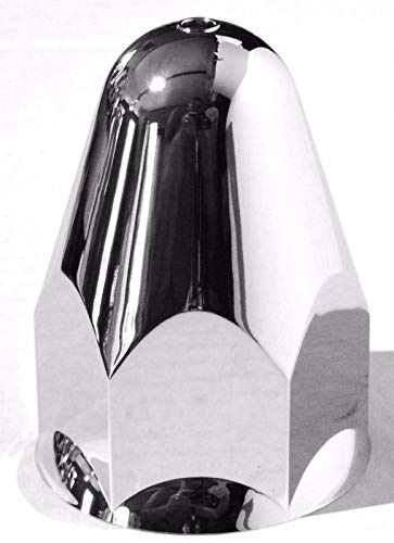 United Pacific 10045 Wheel Lug Nut Cover Set, 1-1/2 x 2-3/4, Chrome, Plastic, Bullets, Push-On Style