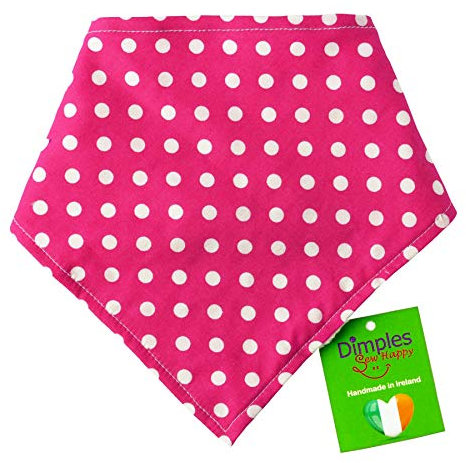 Dimples Hundehalstuch - Pink gepunktet/Punkte - Halstuch für kleine mittlere und Grosse Hunde Welpen und Katzen - Hunde Besitzer Geschenk - Handgemachtes Hunde Accessoire 50cm