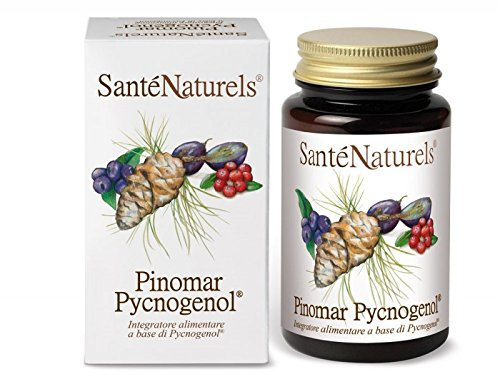 Pinomar Pycnogenol ● 60 Capsule Vegetali ● Estratto Secco di Pino Marittimo Francese ● Potenziato con Mirtillo Nero, Mirtillo Rosso e Acini d'Uva