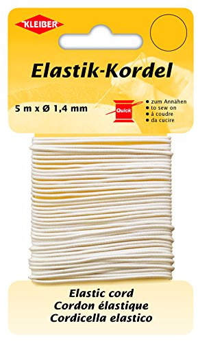 Kleiber – 71084 elástico de Cordel/Manualidades Cordón, 66% poliéster; 34% Goma, Color Blanco, 500 x 0,14 x 0,14 cm