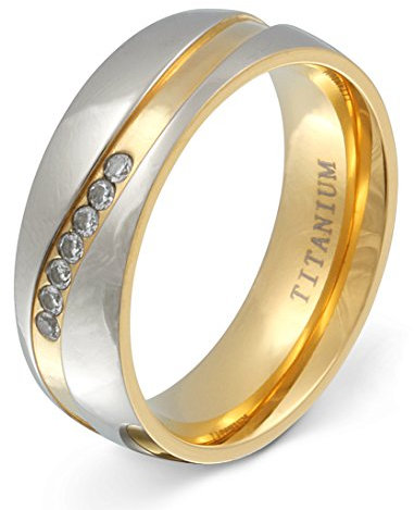 Juwelier Schönschmied - Damen Titanringe Trauringe Eheringe Almada Titan Zirkonia 50 (15.9) T11Dac