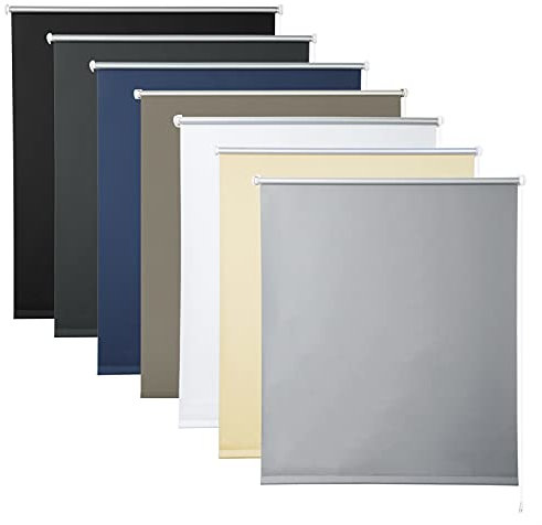 WOLTU Verdunkelungsrollo ohne Bohren, Thermo Verdunkelungsrollo mit Kette, Sichtschutz, für Türen und Fenster, 60 x 160 cm, Grau