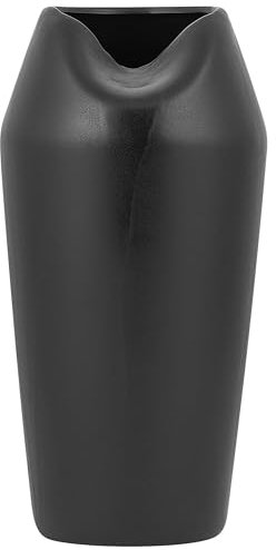Vase mit breiter Öffnung Steinzeug schwarz 33 cm hoch schlank rund modern Apamea