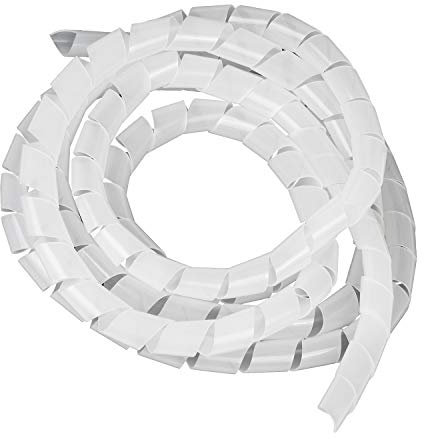 Maclean MCTV-687T Flexible Kabelspirale Spiralband Kabelschlauch Bündelbereich Wickelschlauch 3m (20.4 * 22mm, Transparent)