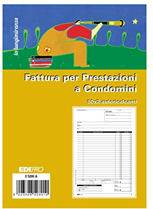 EDIPRO - E5280A - Blocco fattura prestazioni di opere o servizi a condomìni 50x2 autoricalcante f.to 22x14,8