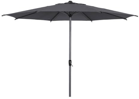 Hespéride - Parasol Droit Rond Loompa Ardoise - 3m - Protection UV, Toile Amovible Déperlante et Inclinable - Structure Acier Traité Antirouille